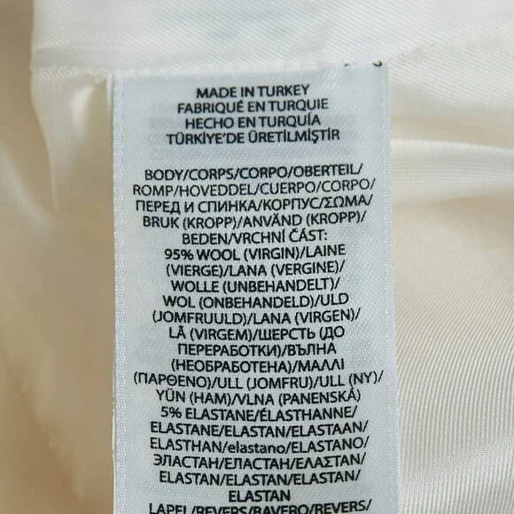 NWT Polo Ralph Lauren Cream Wool Double Breasted Women's Blazer $698 - Sz 8 Sz 6 - Picture 9 of 10